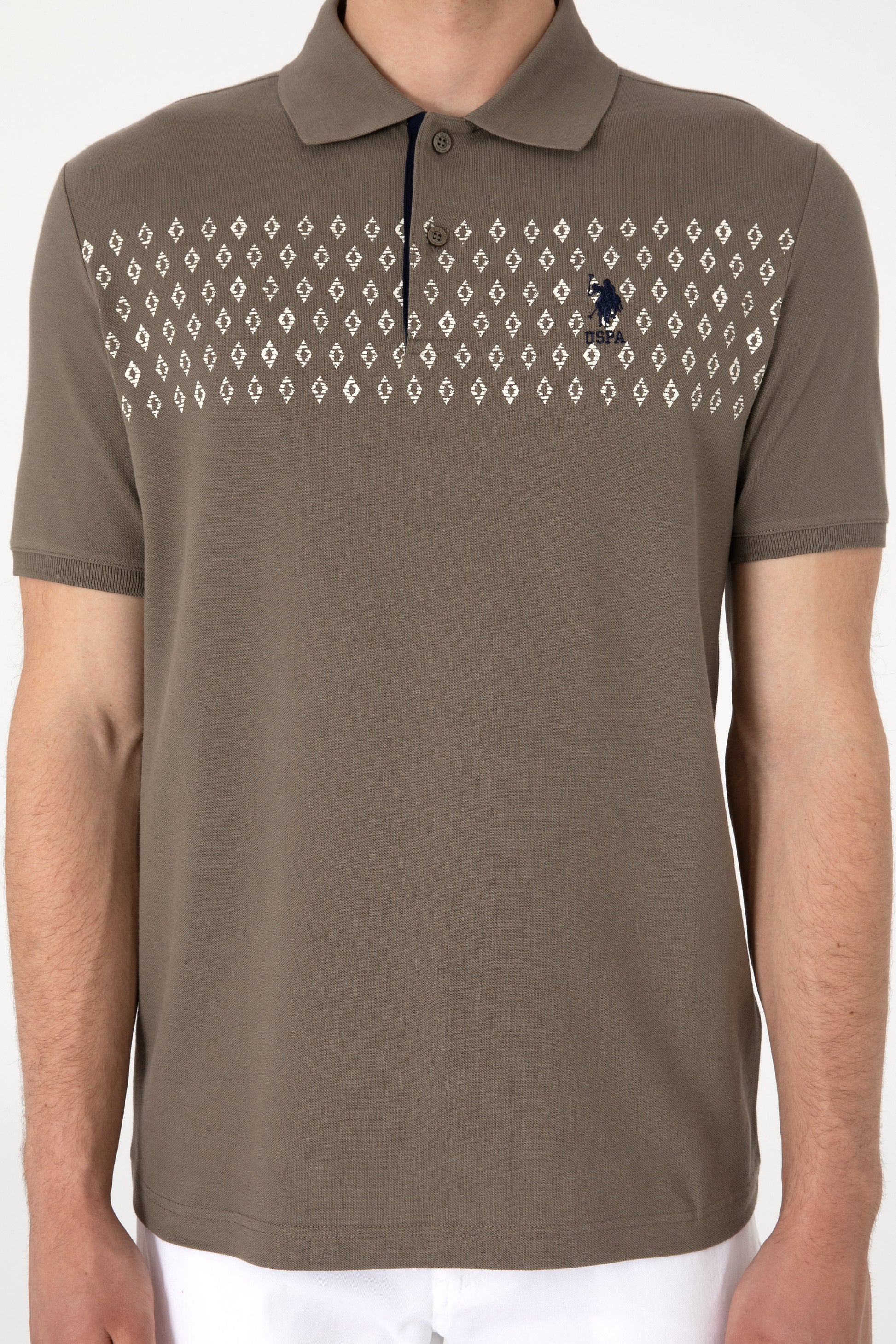 Men's Regular Fit Polo Neck Mink T-Shirt