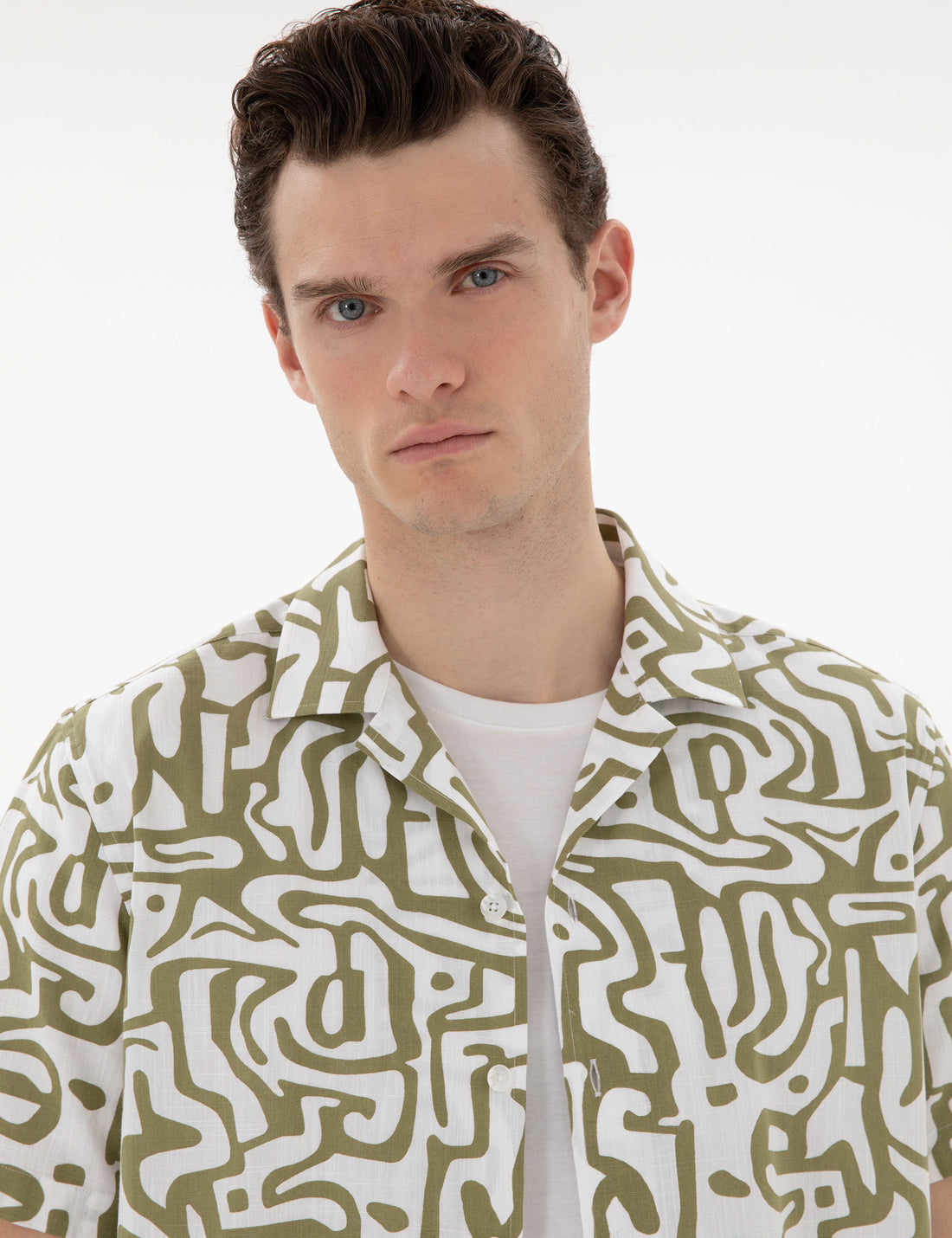 Khaki Comfort Fit Short Sleeve Shirt
