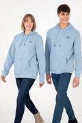 Men's Hooded Light Blue Basic Charcoal Sweatshirt