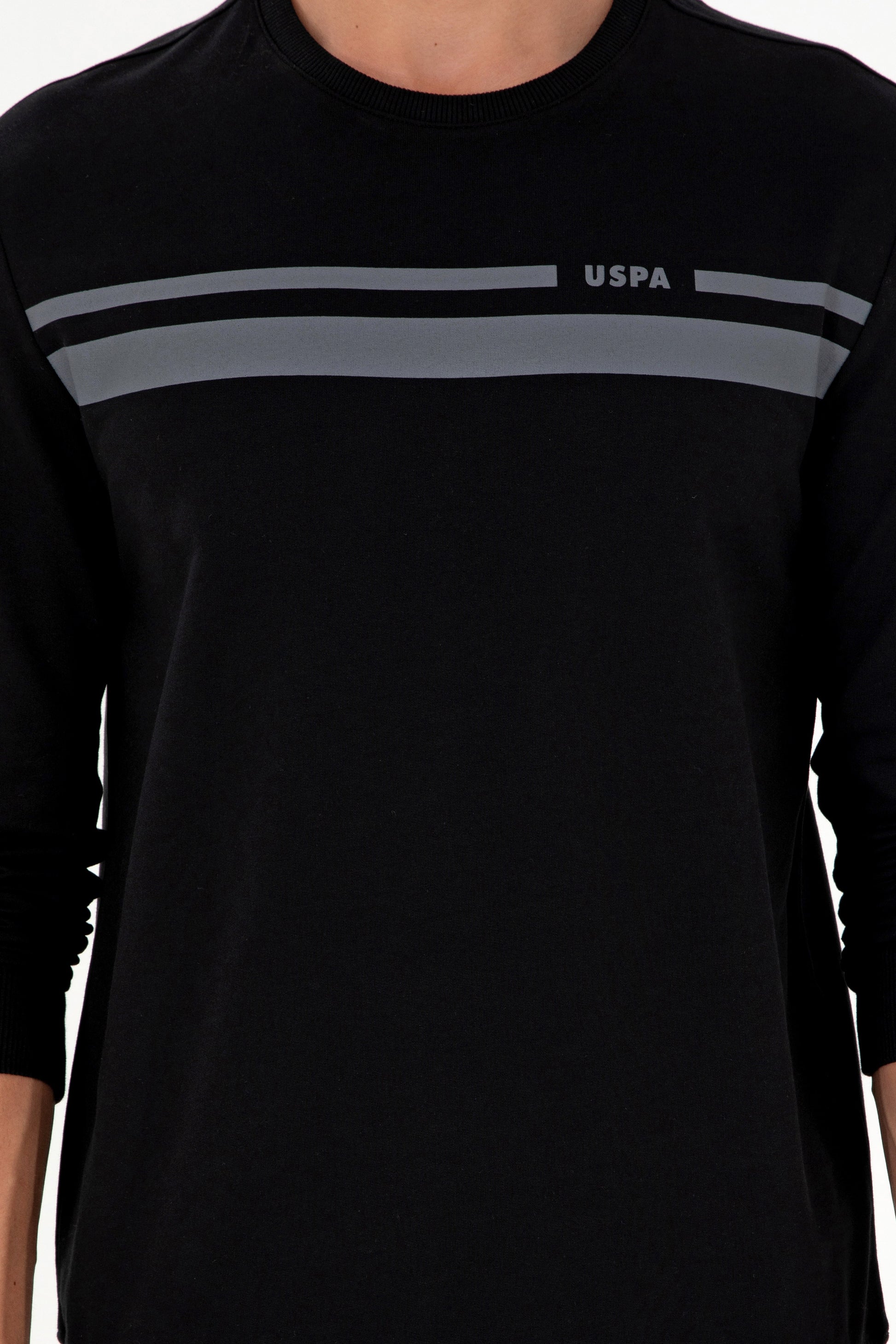 Men's Regular Fit Crew Neck Black Sweatshirt