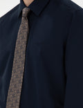 Navy Blue Regular Fit Long Sleeve Basic Shirt