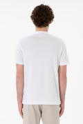 Men's Regular Fit Dominant Collar White Basic T-Shirt
