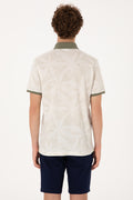 Men's Regular Fit Polo Neck Stone T-Shirt