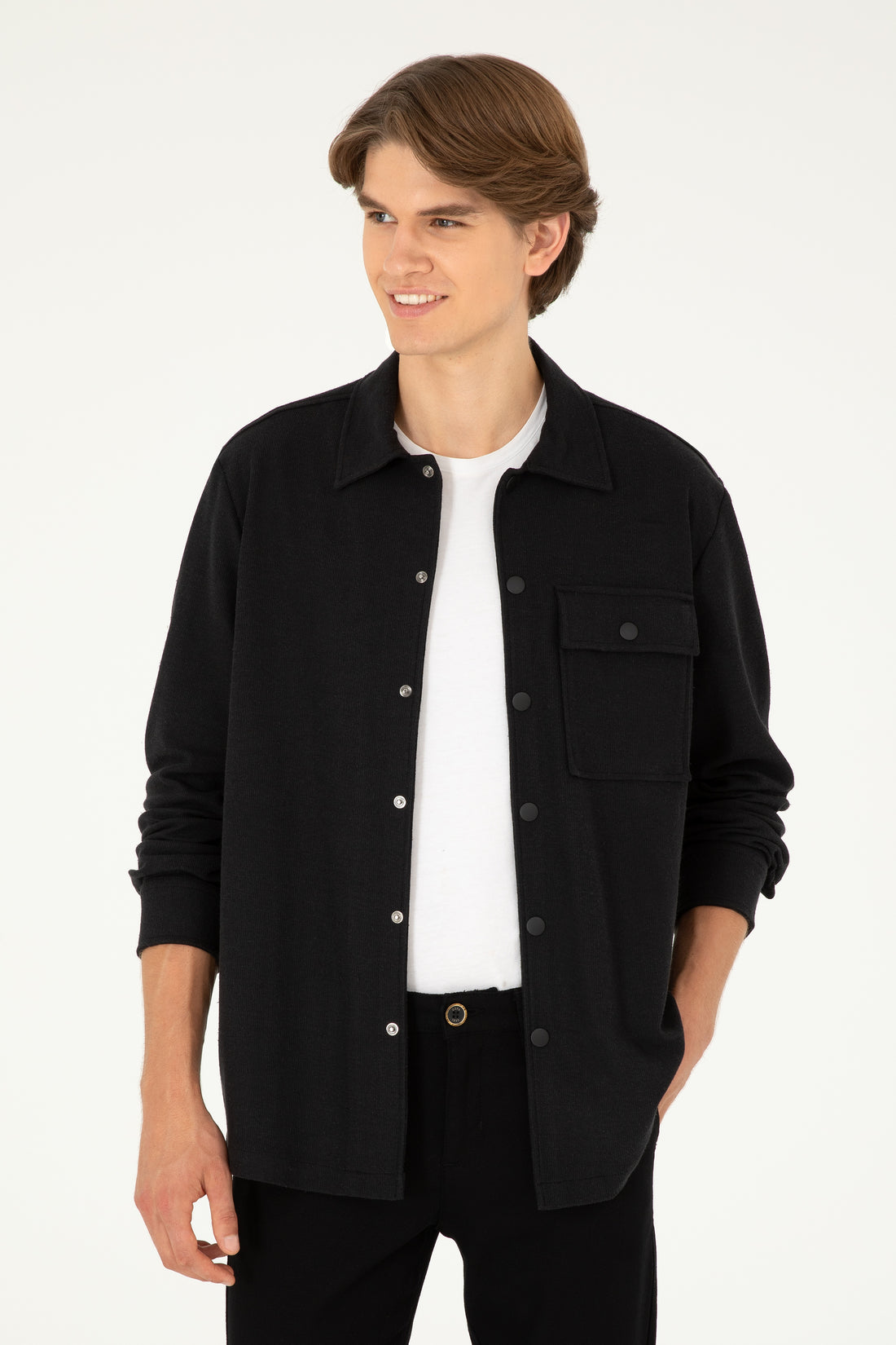 Men's Black Knitted Shirt