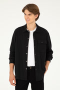 Men's Black Knitted Shirt