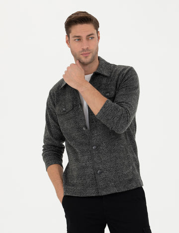 Anthracite Regular Fit Knitted Shirt