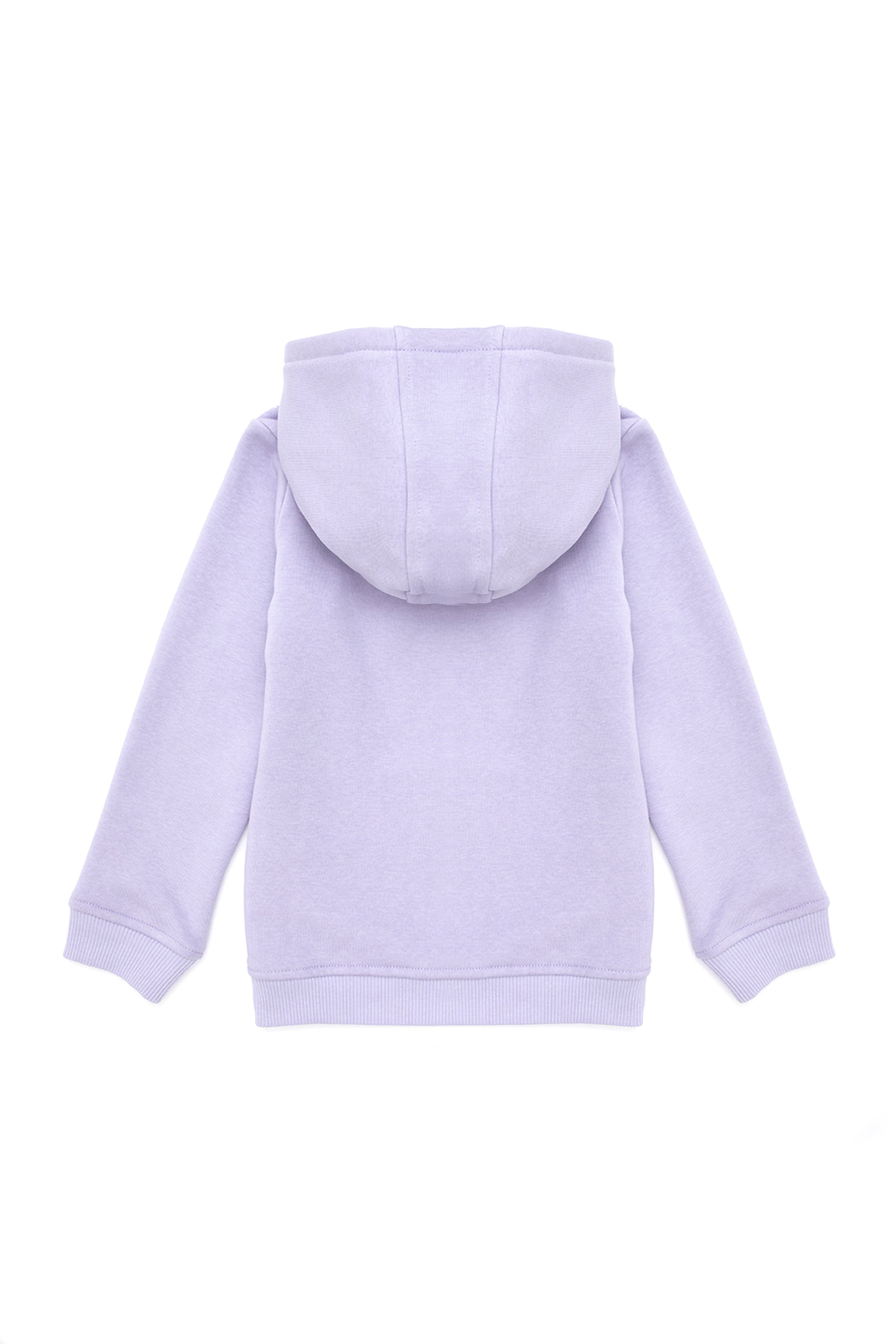 Girls' Lilac Hooded Basic Sweatshirt