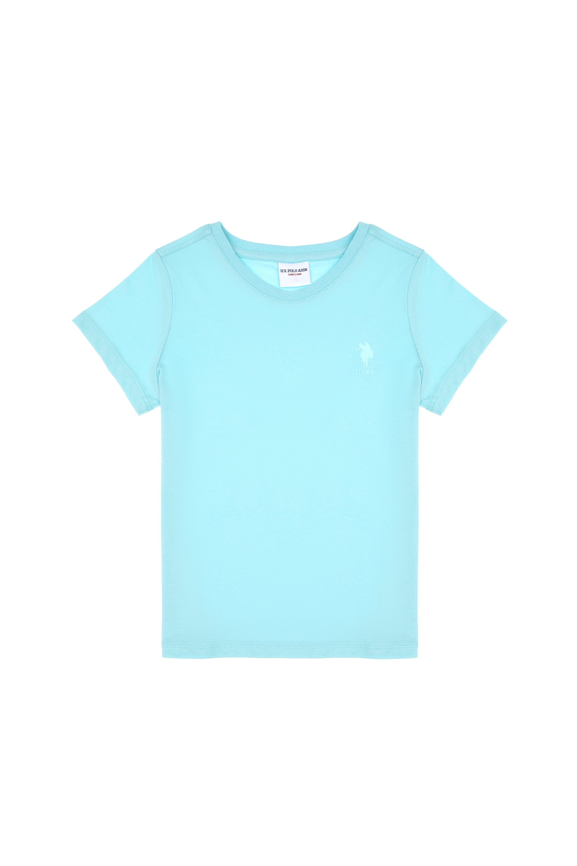 Boy's Aqua Basic Crew Neck T-Shirt