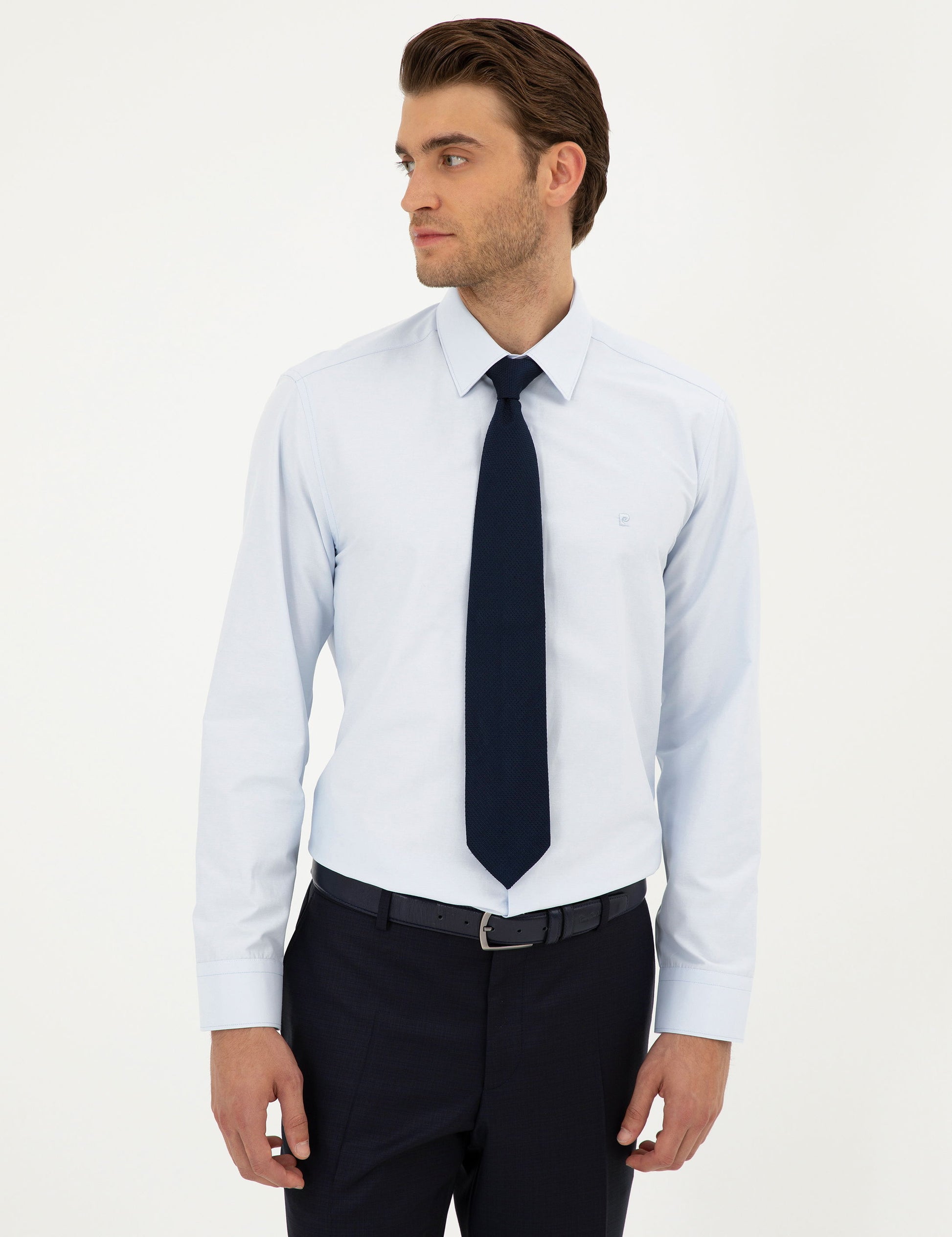 Light Blue Regular Fit Long Sleeve Basic Shirt