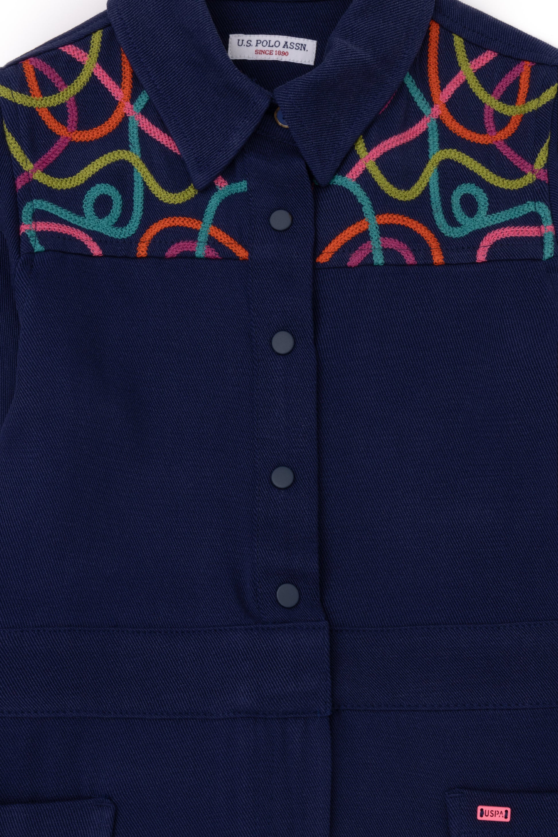 Girls' Navy Blue Knitted Dress