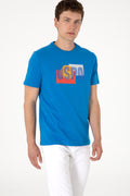 Men's Regular Fit Cobalt Crew Neck T-Shirt