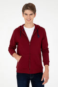 Men's Burgundy Knitted Cardigan