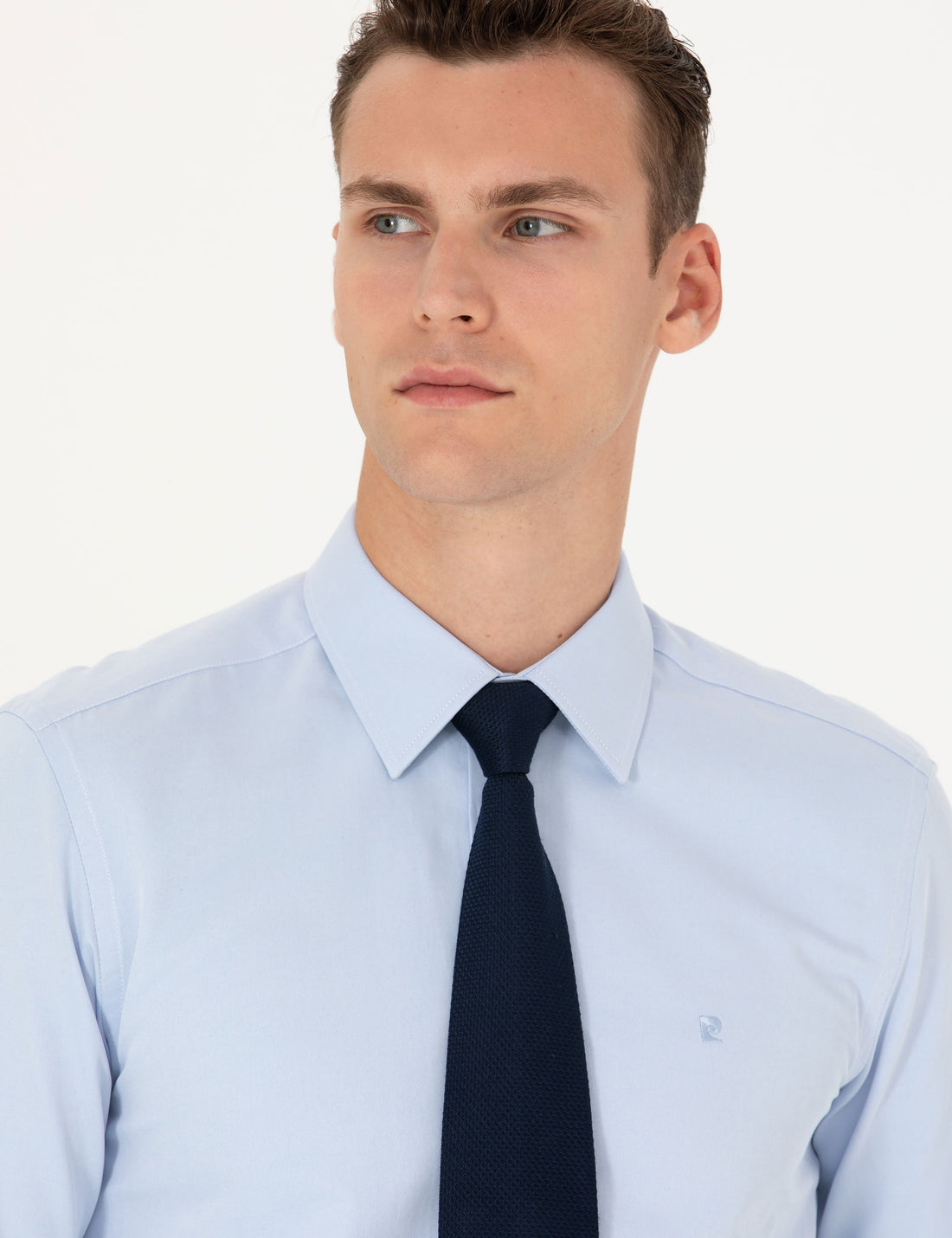 Light Blue Slim Fit Long Sleeve Basic Shirt