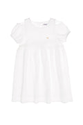 Girls' White Short Sleeve Knitted Dress