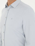 Grey Oxford Slim Fit Long Sleeve Shirt