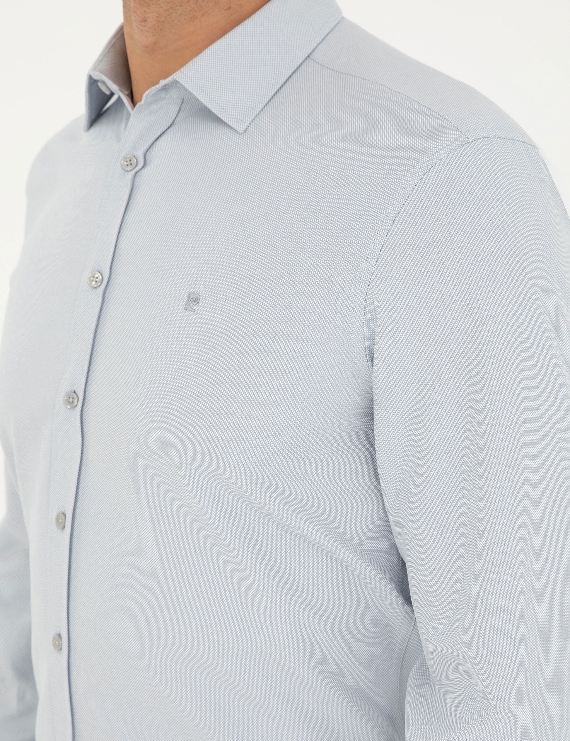 Grey Oxford Slim Fit Long Sleeve Shirt