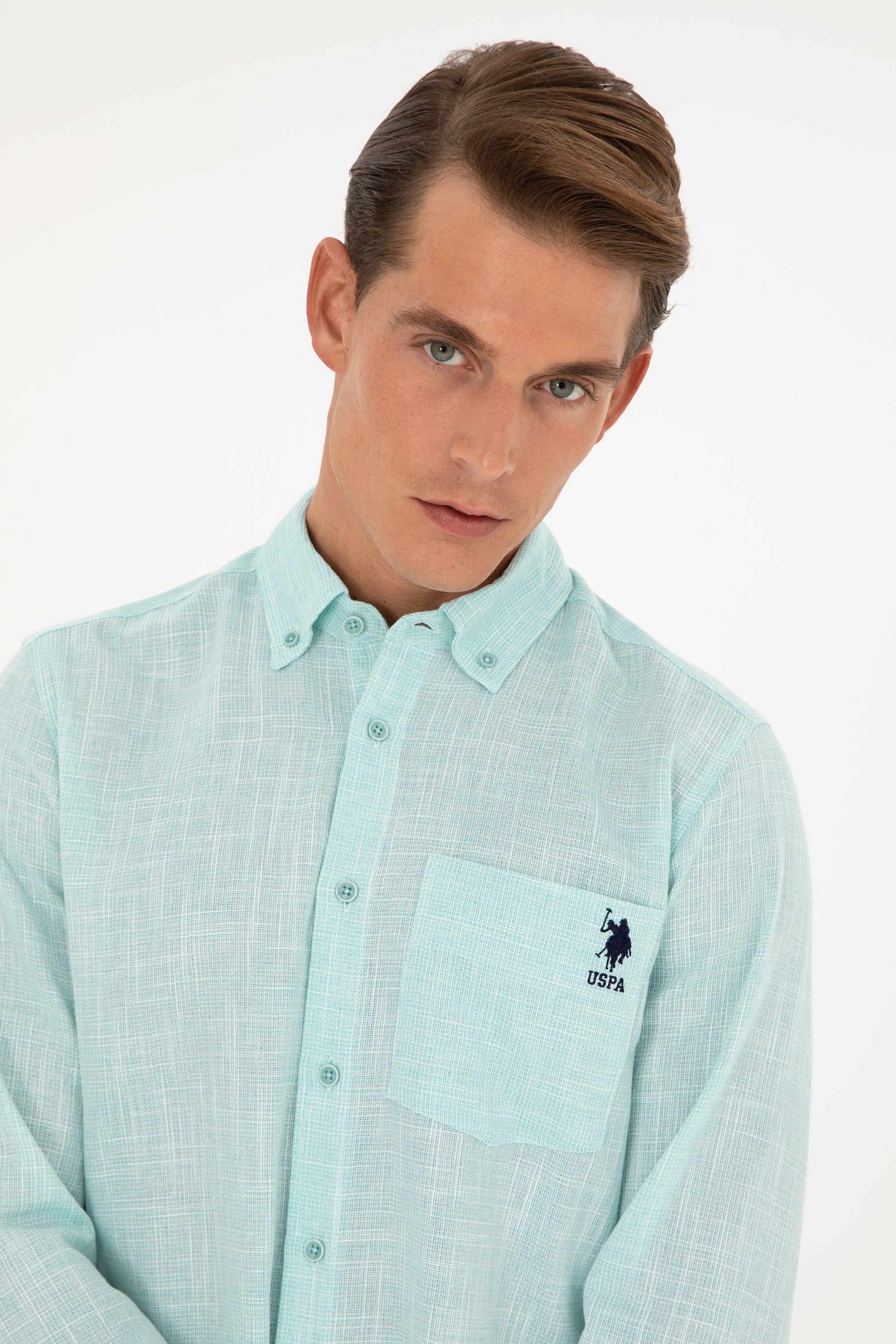 Men's Mint Long Sleeve Shirt