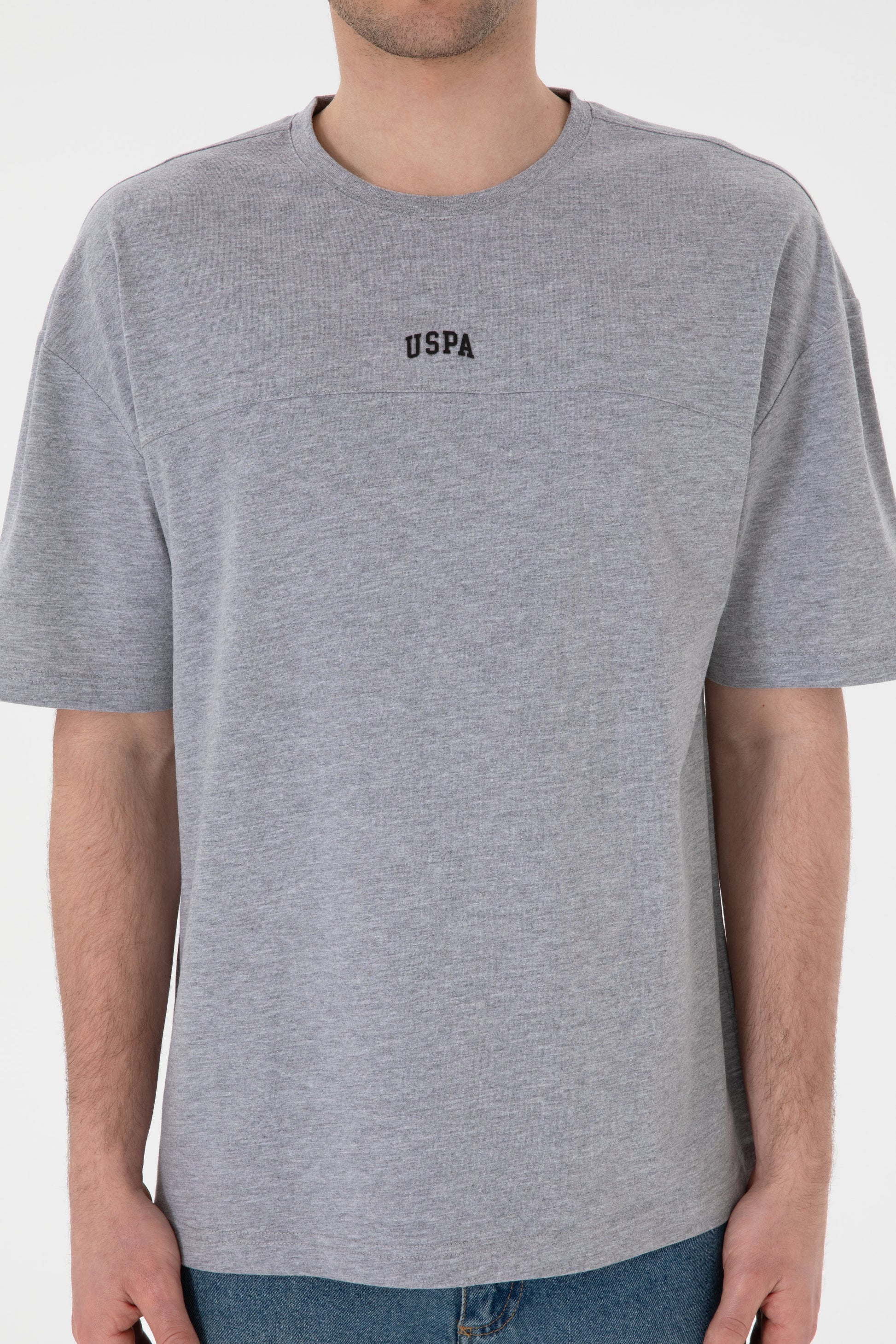 Men's Comfort Fit Crew Neck Grey Melange T-Shirt