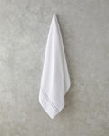 Chic Stripe Cotton Embroidered Bath Towel 90x150 cm White