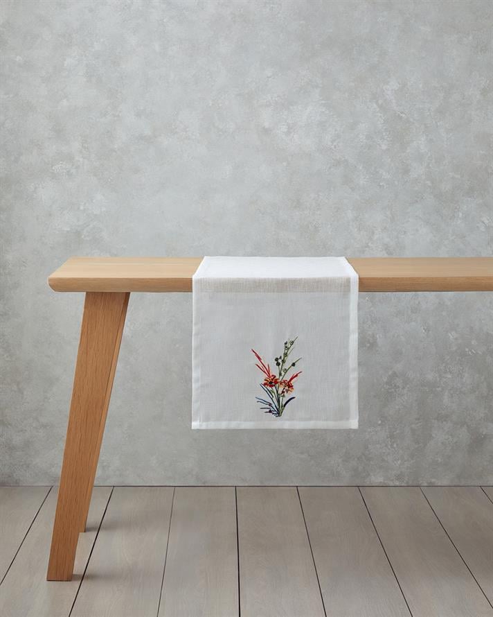 Chimera Polyester Runner 40x140 cm White - Red