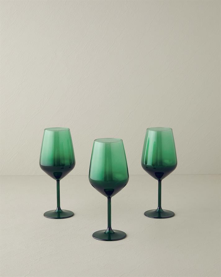 Christmas Glass Set of 3 Glasses 490 ml Green
