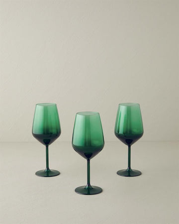 Christmas Glass Set of 3 Glasses 490 ml Green