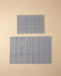 Classy Diamond Cotton Polyester Bath Mat Set Grey