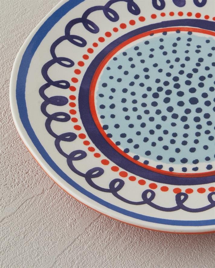 Arzu Sabancı Depth Stoneware Cake Plate 20 cm Blue-Navy