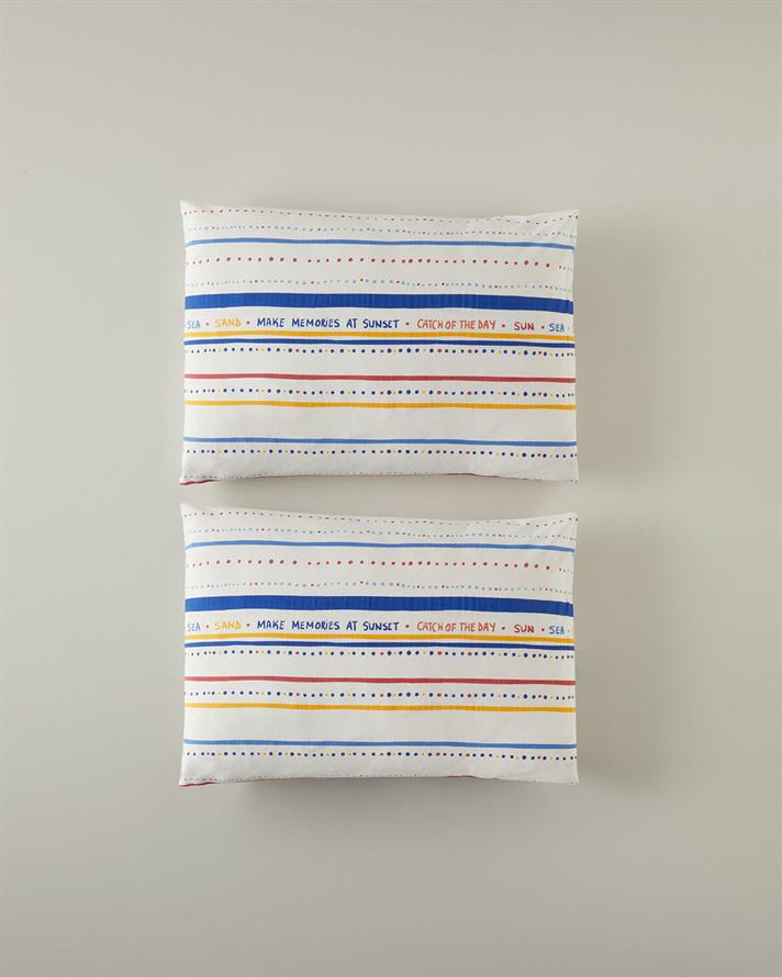 Coastal Stripe 2-Pack Pillowcase Red