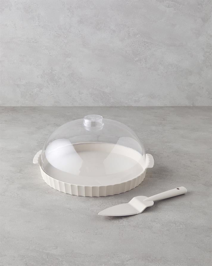 Colessa PP-Cake Fan with Crystal Lid 35 cm Cream