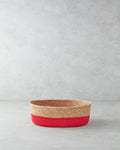 Colorful Lines Paper Rope Basket Red