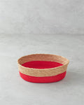 Colorful Lines Paper Rope Basket Red