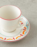 Colorful Lines Porcelain 4 Pieces 2 Seater Coffee Cup Set 90 ml Colorful