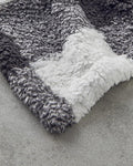 Comfort Plaid Printed Sherpa Blanket Anthracite