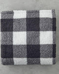 Comfort Plaid Printed Sherpa Blanket Anthracite