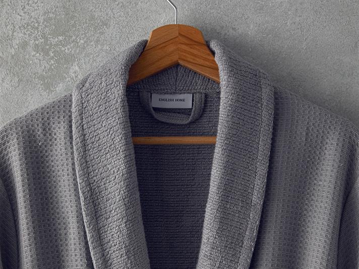 Como 100% Cotton Pike Bathrobe Set Grey