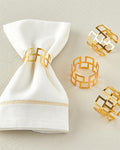 Conch Metal 4-Piece Napkin Ring Gold