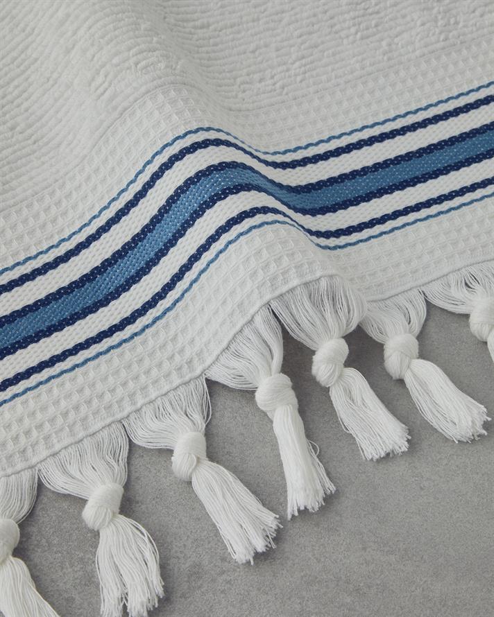 Cool Stripe Cotton Striped Bath Towel Set Ecr-Beige