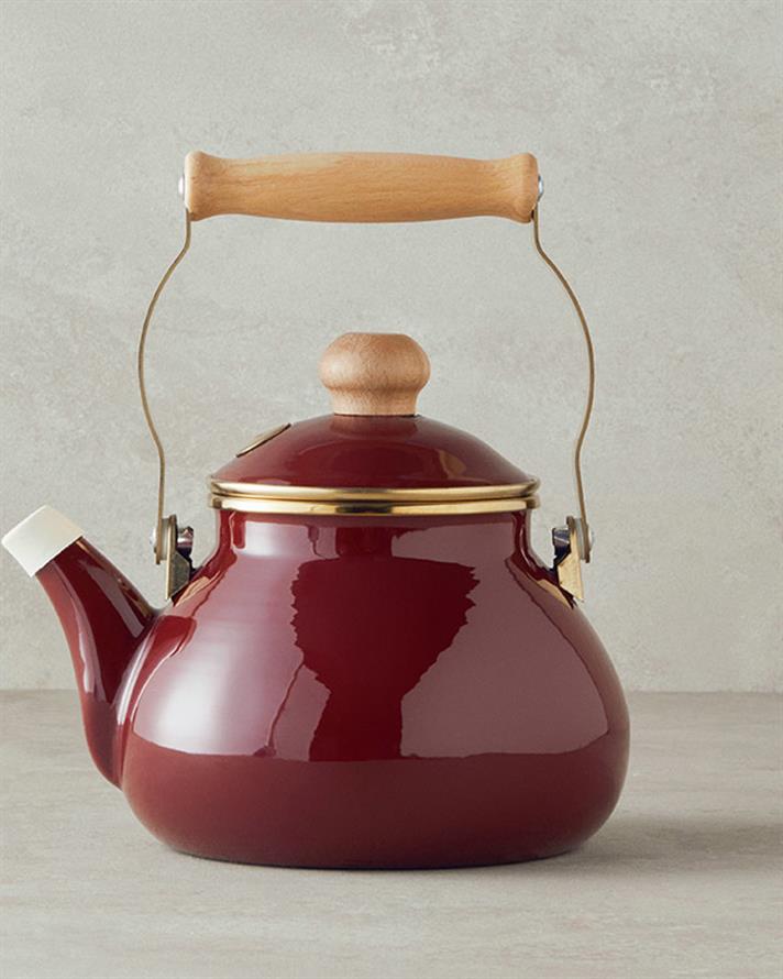 Copenhagen Enamel Teapot 2 Liter Burgundy