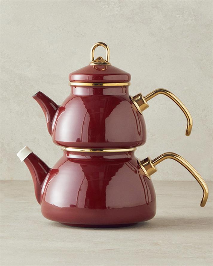 Copenhagen Enamel Mini Teapot Burgundy