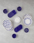 Cosmos Ceramic Breakfast Set 14 pieces 6 pax Navy