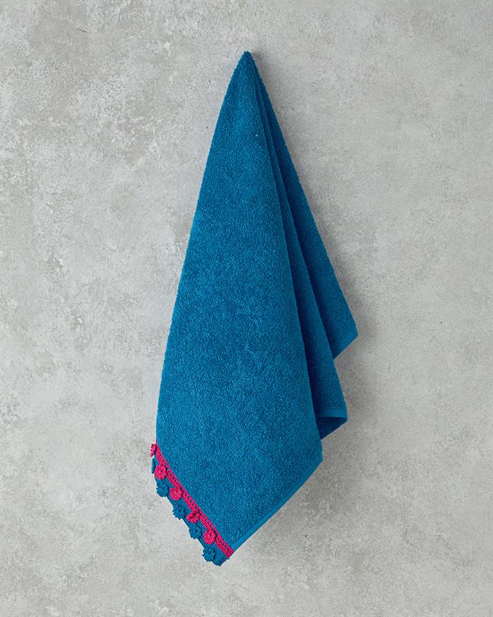 Crispy Colorful Cotton Face Towel 50x80 cm Blue