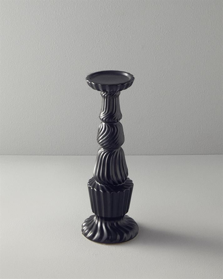 Crown Ceramic Candle Holder Anthracite