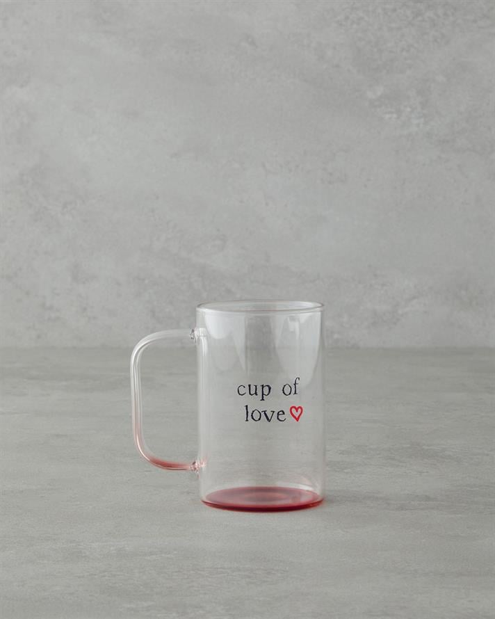Cup Of Love Glass Mug 270 ml Red