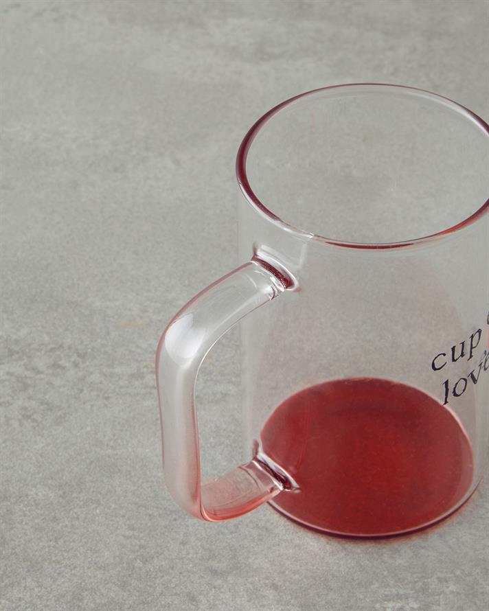 Cup Of Love Glass Mug 270 ml Red
