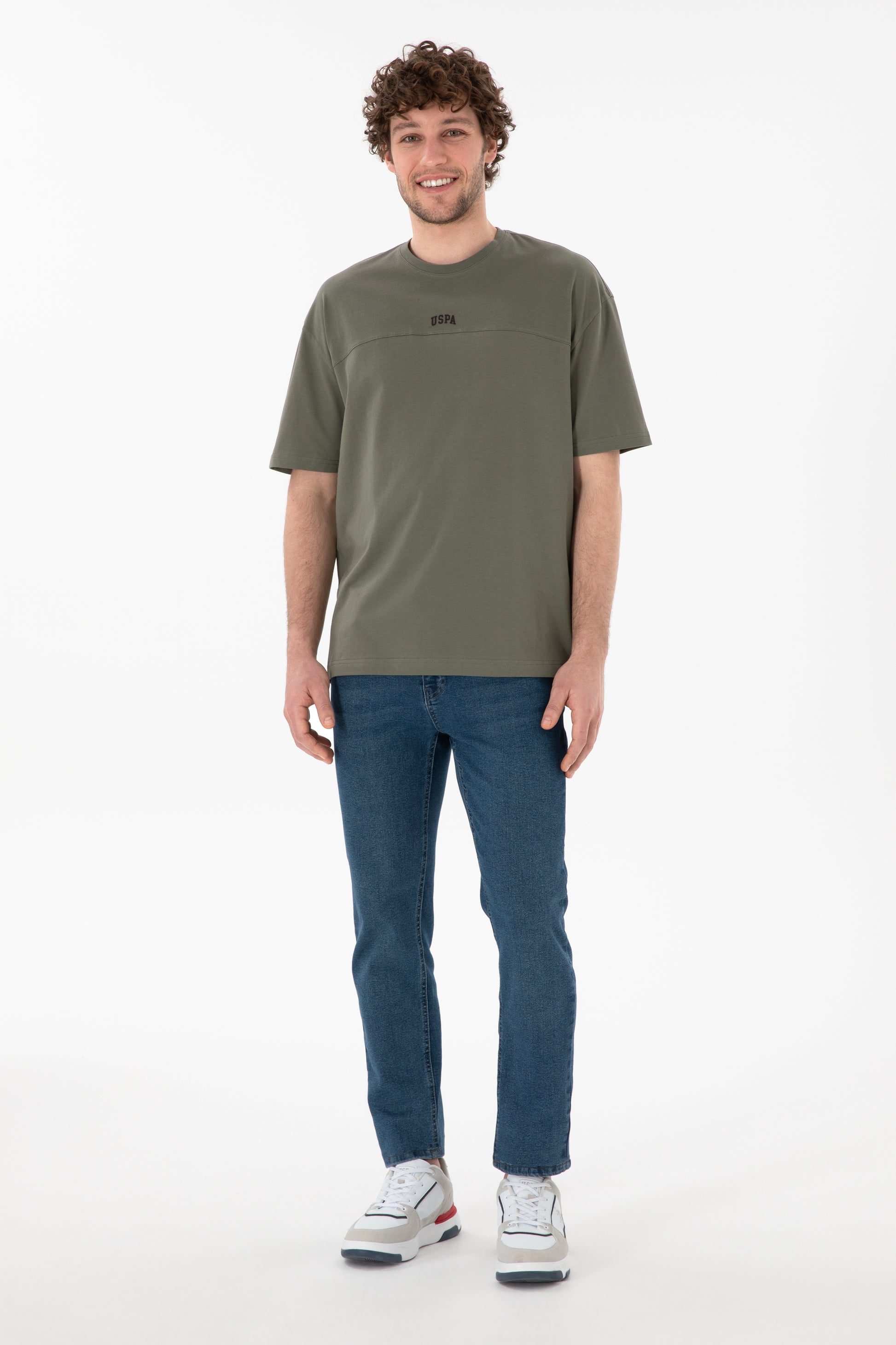 Men's Comfort Fit Crew Neck Khaki T-Shirt