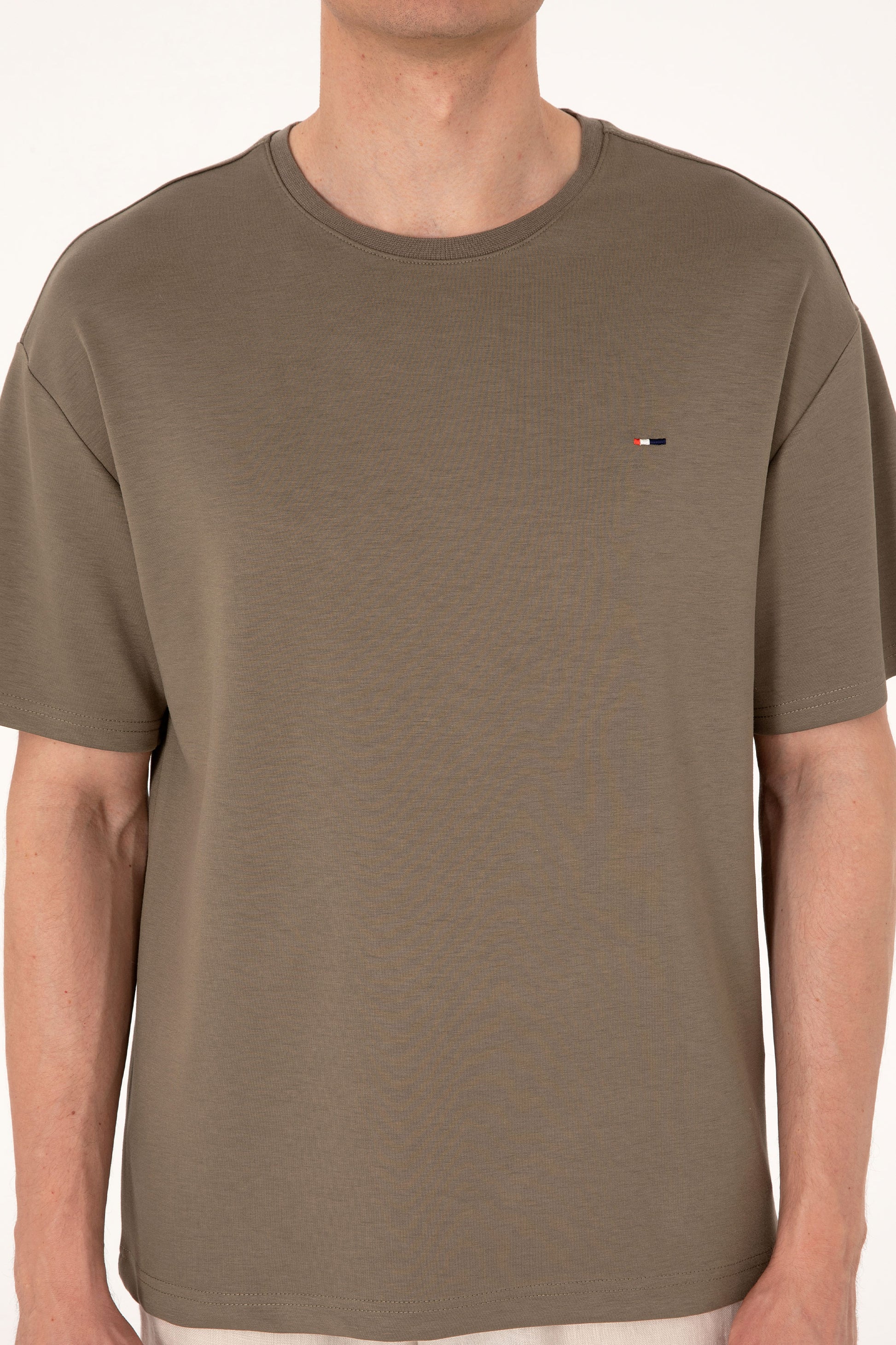 Men's Comfort Fit Crew Neck Mink T-Shirt