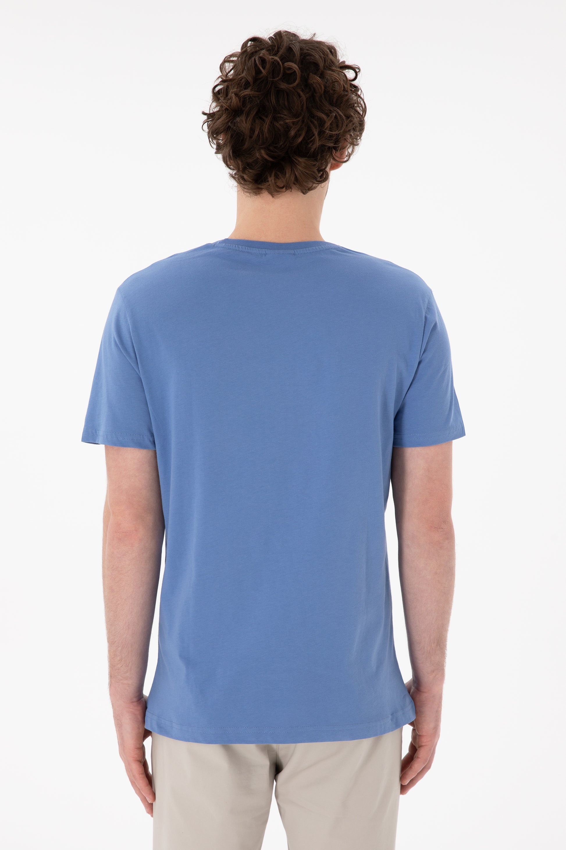 Men's Regular Fit Crew Neck Dark Blue Basic T-Shirt