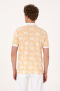 Men's Regular Fit Polo Neck Orange T-Shirt