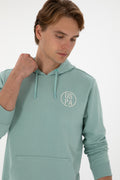 Erkek Regular Fit Kapişonlu Mint Sweatshirt